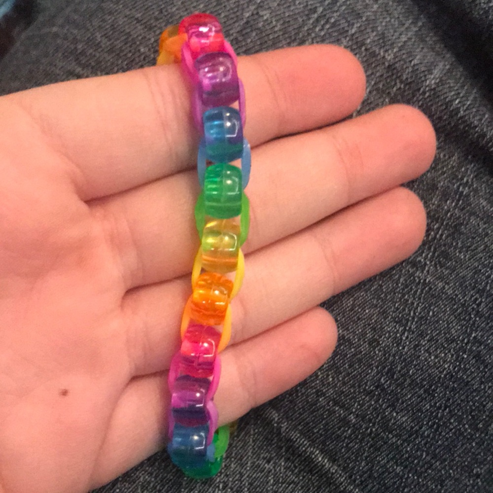 rainbow bead rainbowloom bracelet
